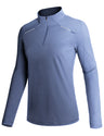 GEMYSE Women's 1/4 Zip Pullover Shirts Long Sleeve Workout Tops Quick Dry Casual Rash Guard Shirts