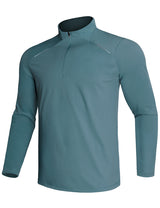 GEMYSE Men's Quarter Zip Pullover Long Sleeve Running Shirt 1/4 Zip Quick Dry Athletic Workout Shirts
