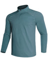 GEMYSE Men's Quarter Zip Pullover Long Sleeve Running Shirt 1/4 Zip Quick Dry Athletic Workout Shirts