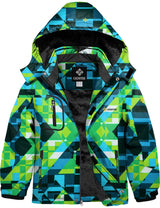 GEMYSE Boy's Waterproof Ski Snow Jacket Fleece Windproof