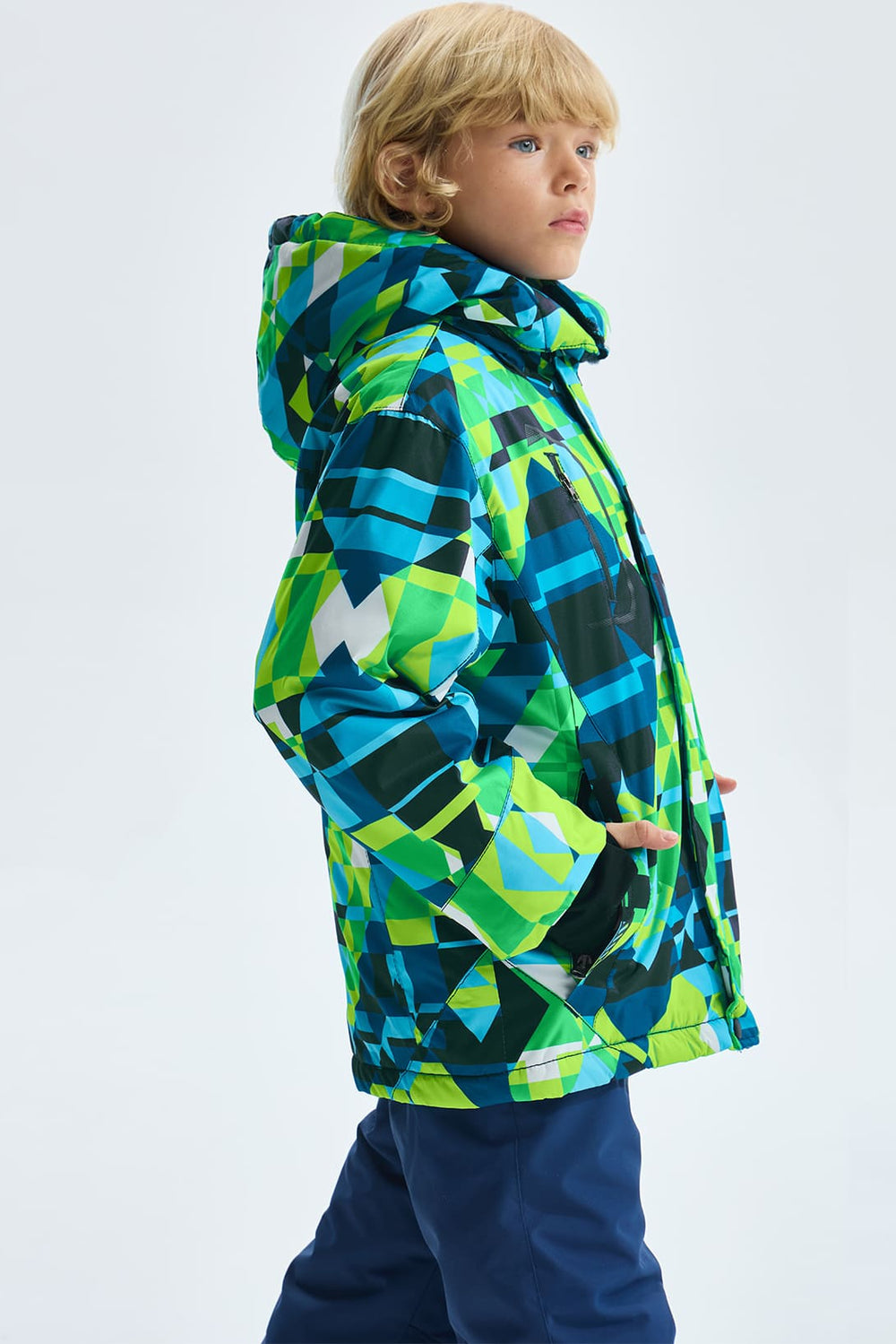 GEMYSE Boy's Waterproof Ski Snow Jacket Fleece Windproof Winter Jacket with Hood