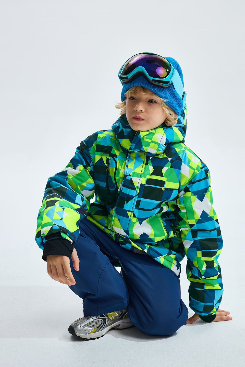 GEMYSE Boy's Waterproof Ski Snow Jacket Fleece Windproof Winter Jacket with Hood