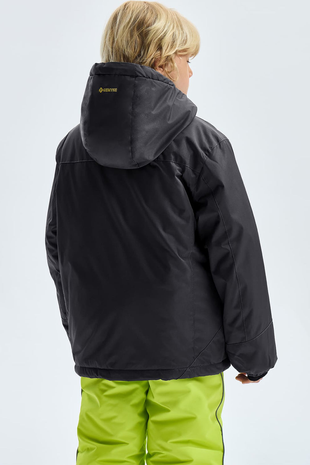 GEMYSE Boy's Waterproof Ski Snow Jacket Fleece Windproof Winter Jacket with Hood