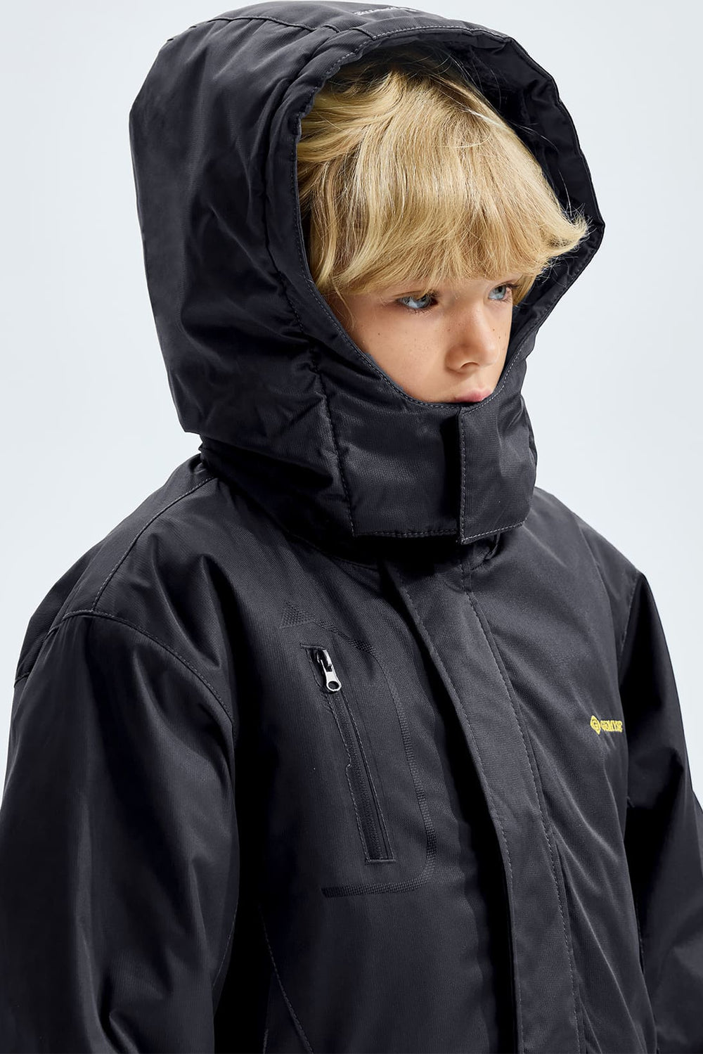 GEMYSE Boy's Waterproof Ski Snow Jacket Fleece Windproof Winter Jacket with Hood