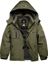 GEMYSE Boy's Waterproof Ski Snow Jacket Fleece Windproof