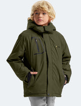 GEMYSE Boy's Waterproof Ski Snow Jacket Fleece Windproof