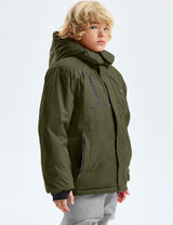 GEMYSE Boy's Waterproof Ski Snow Jacket Fleece Windproof
