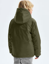 GEMYSE Boy's Waterproof Ski Snow Jacket Fleece Windproof