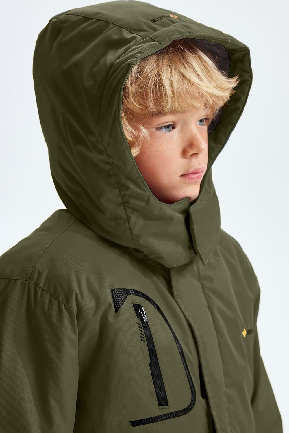 GEMYSE Boy's Waterproof Ski Snow Jacket Fleece Windproof Winter Jacket with Hood