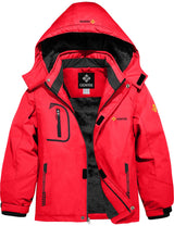 GEMYSE Boy's Waterproof Ski Snow Jacket Fleece Windproof