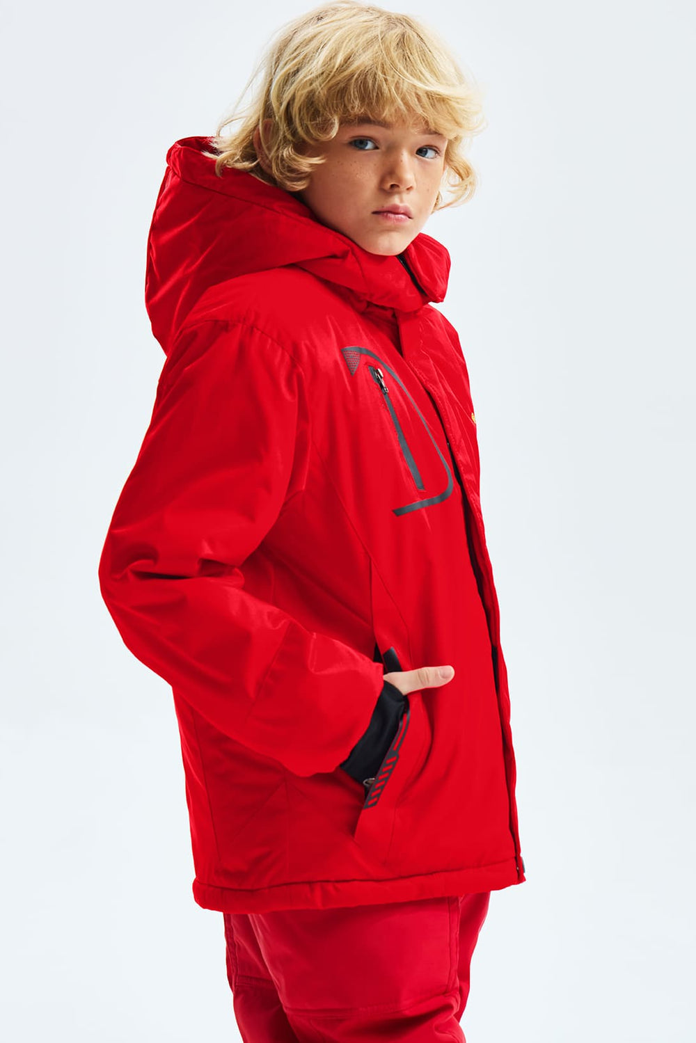 GEMYSE Boy's Waterproof Ski Snow Jacket Fleece Windproof Winter Jacket with Hood