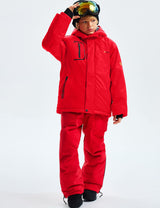 GEMYSE Boy's Waterproof Ski Snow Jacket Fleece Windproof