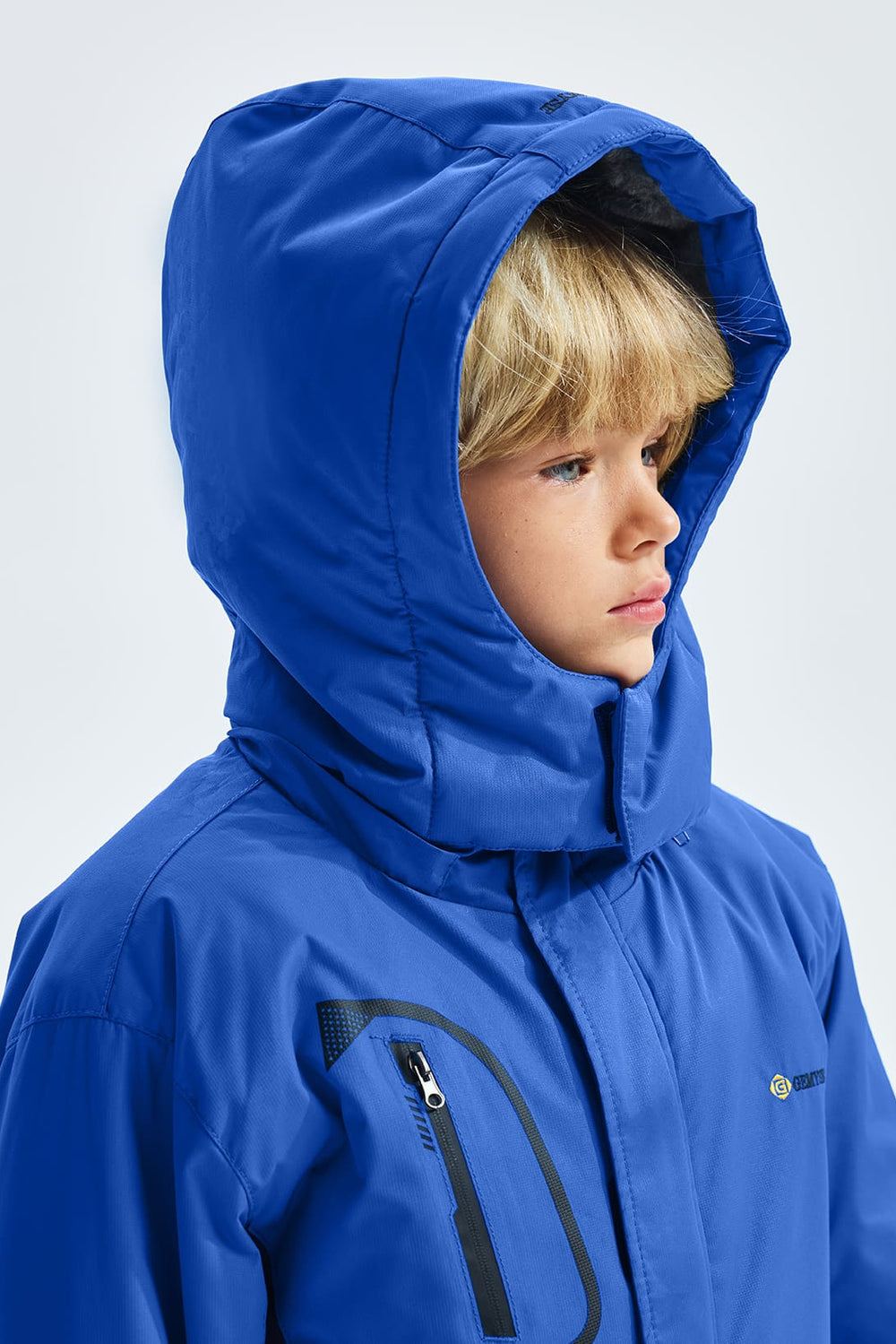 GEMYSE Boy's Waterproof Ski Snow Jacket Fleece Windproof Winter Jacket with Hood