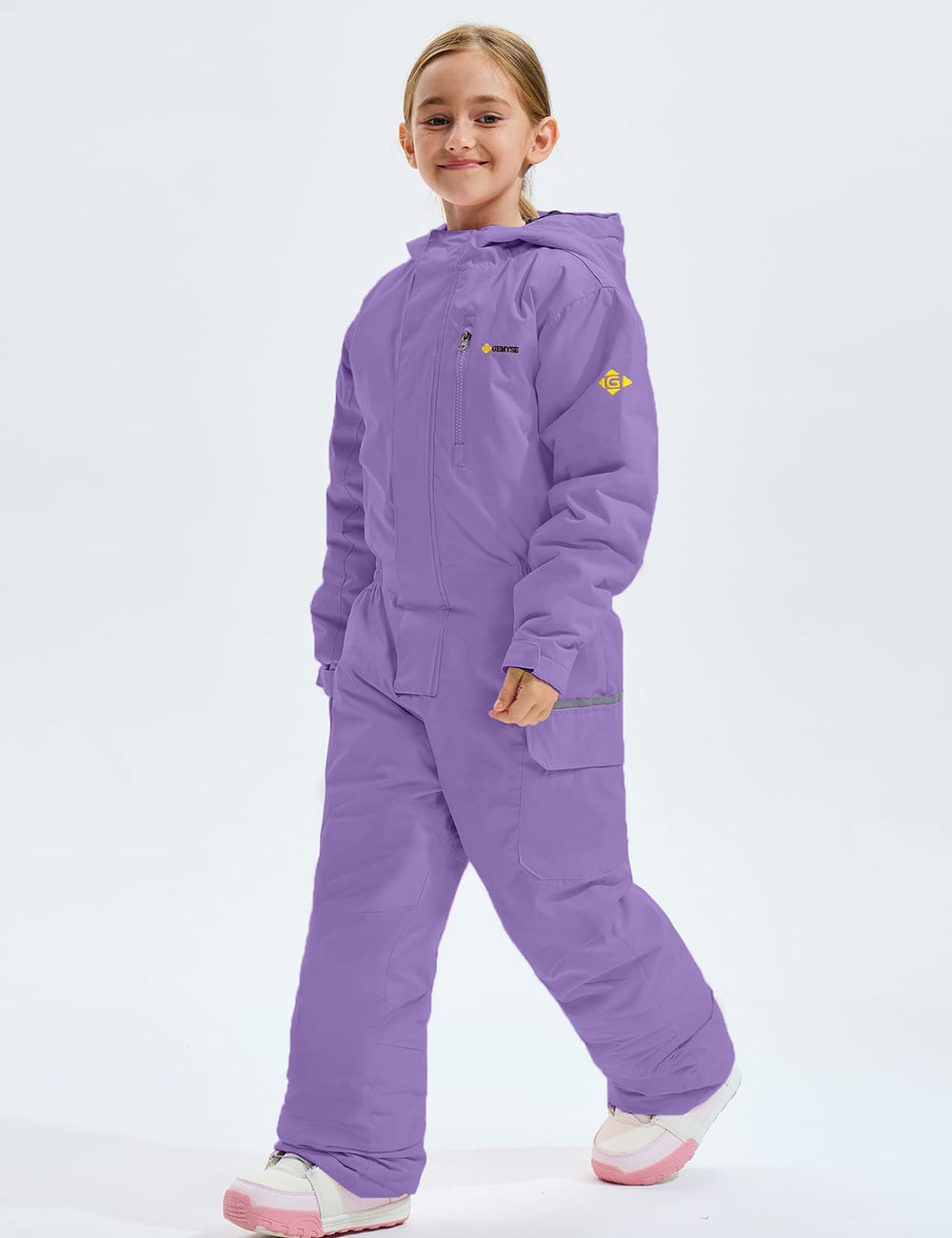 GEMYSE Kids One Pieces Ski Suits Jumpsuits Boys Girls' Winter Outdoor Snowboarding Waterproof Snowsuits