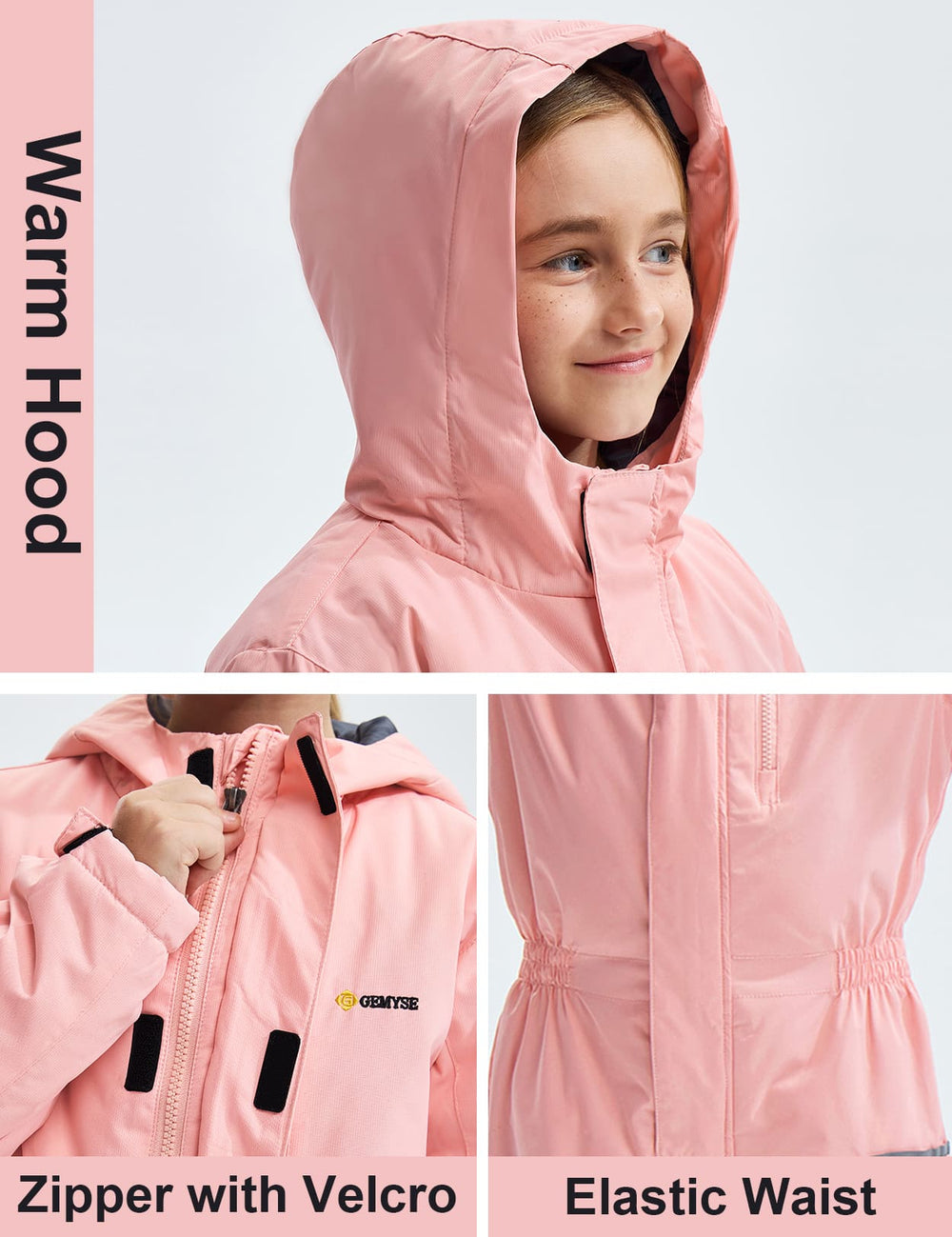 GEMYSE Kids One Pieces Ski Suits Jumpsuits Boys Girls' Winter Outdoor Snowboarding Waterproof Snowsuits