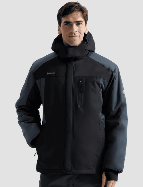 GEMYSE Men's Ski Snow Jacket Warm Winter Waterproof Coat Snowboard Rain Jacket Hooded Windproof Windbreaker