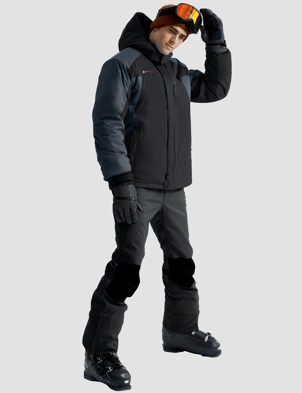 GEMYSE Men's Ski Snow Jacket Warm Winter Waterproof Coat Snowboard Rain Jacket Hooded Windproof Windbreaker