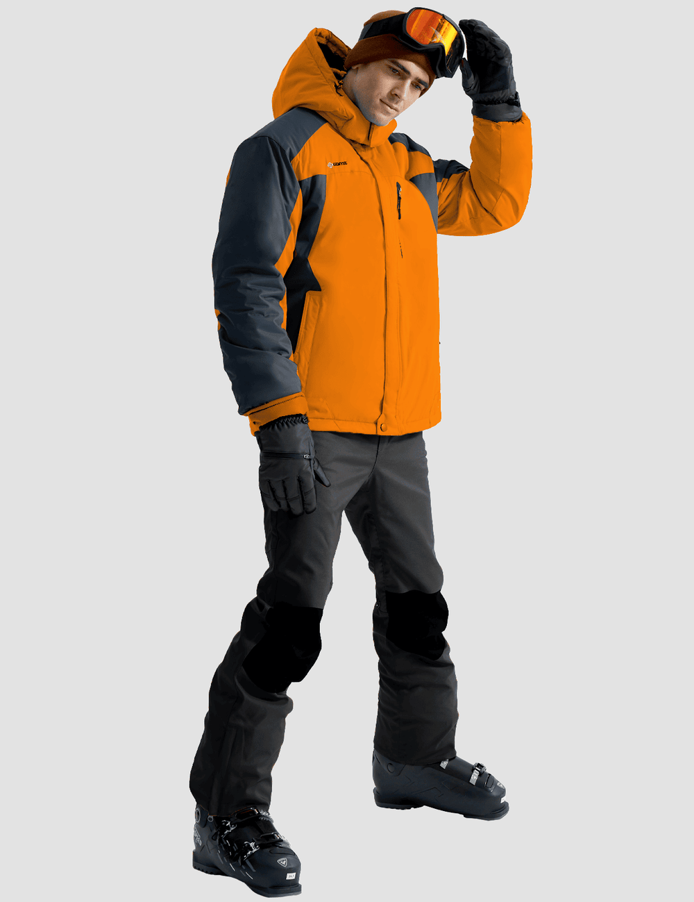 GEMYSE Men's Ski Snow Jacket Warm Winter Waterproof Coat Snowboard Rain Jacket Hooded Windproof Windbreaker