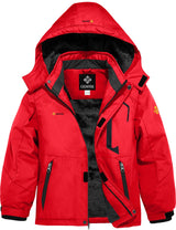 GEMYSE Boy's Waterproof Ski Snow Jacket Hooded Fleece