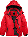 GEMYSE Boy's Waterproof Ski Snow Jacket Hooded Fleece