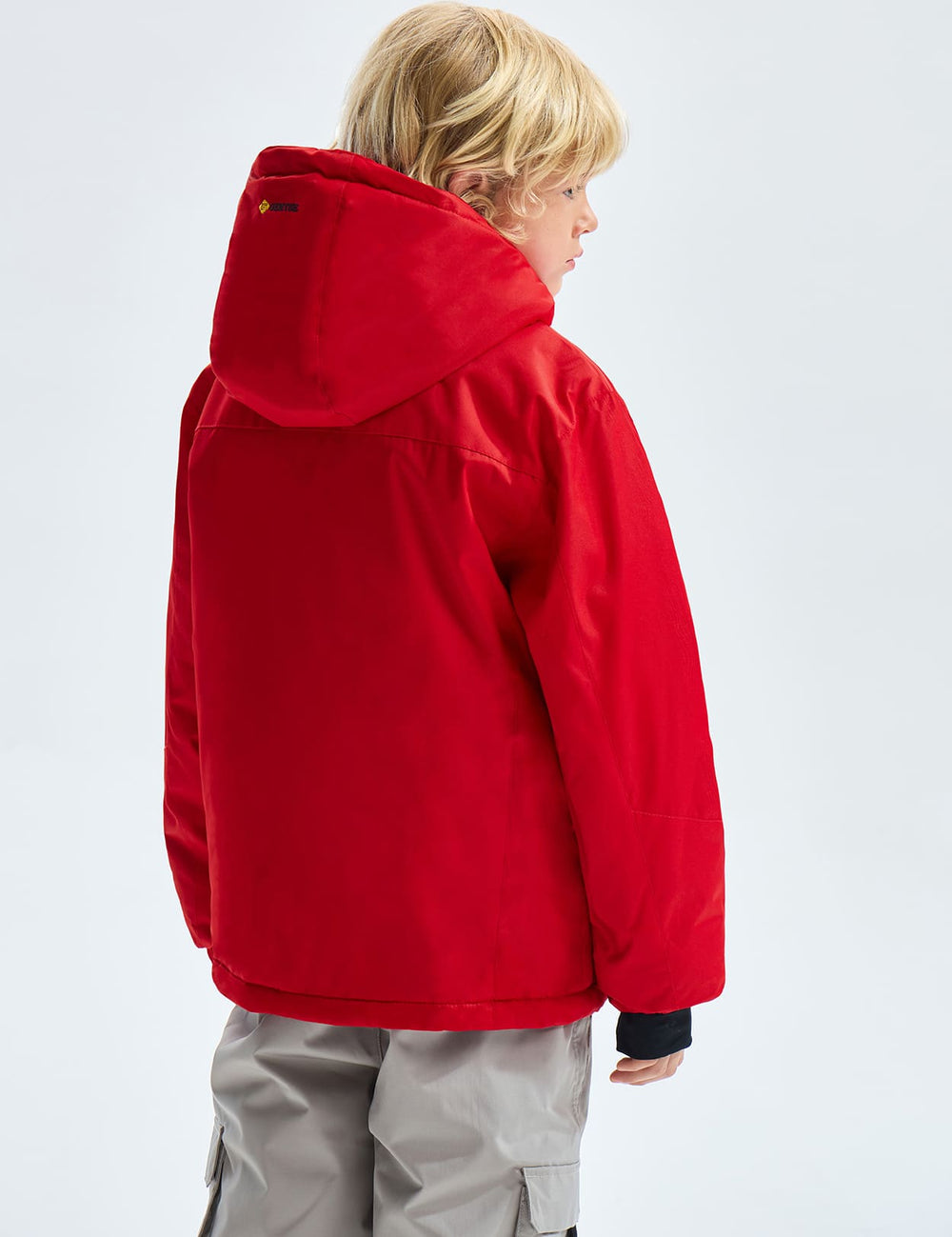 GEMYSE Boy's Waterproof Ski Snow Jacket Hooded Fleece Windproof Winter Jacket