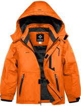 GEMYSE Boy's Waterproof Ski Snow Jacket Hooded Fleece