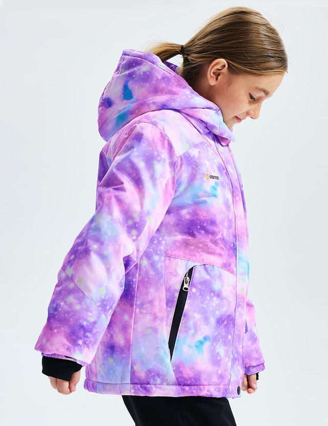 GEMYSE Girl's Waterproof Ski Snow Jacket Fleece Windproof