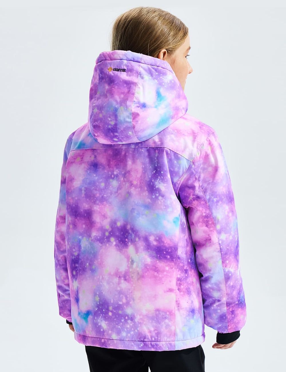 GEMYSE Girl's Waterproof Ski Snow Jacket Fleece Windproof Winter Jacket with Hood