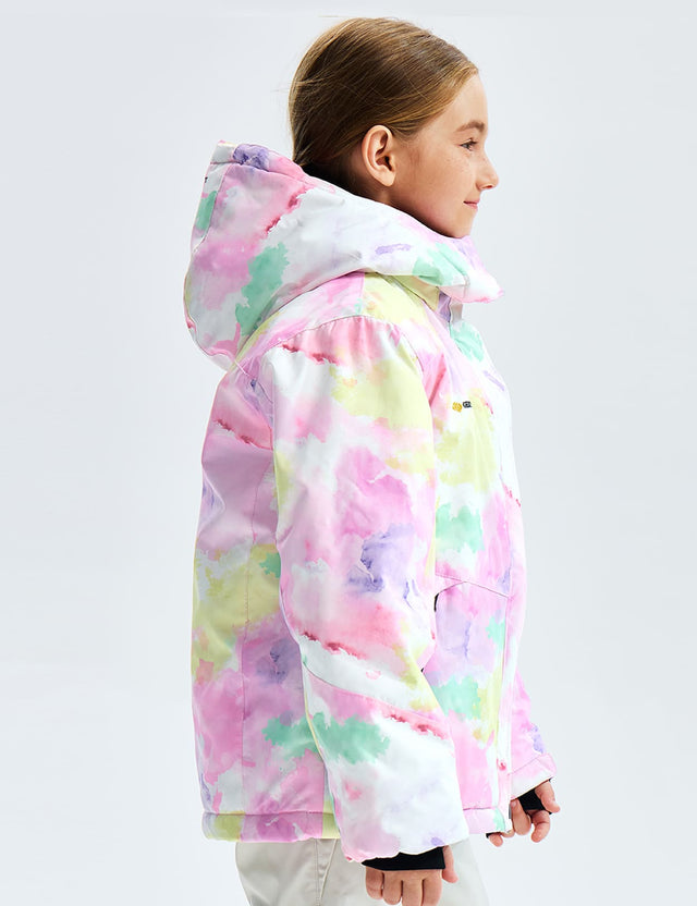 GEMYSE Girl's Waterproof Ski Snow Jacket Fleece Windproof