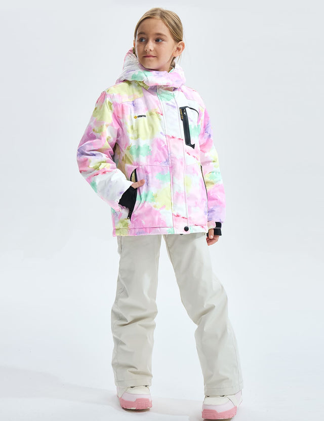 GEMYSE Girl's Waterproof Ski Snow Jacket Fleece Windproof