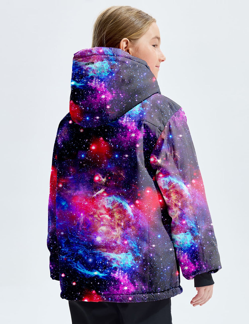 GEMYSE Girl's Waterproof Ski Snow Jacket Fleece Windproof Winter Jacket with Hood