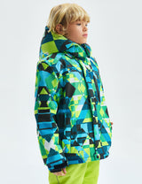 GEMYSE Boy's Waterproof Ski Snow Jacket Hooded Fleece