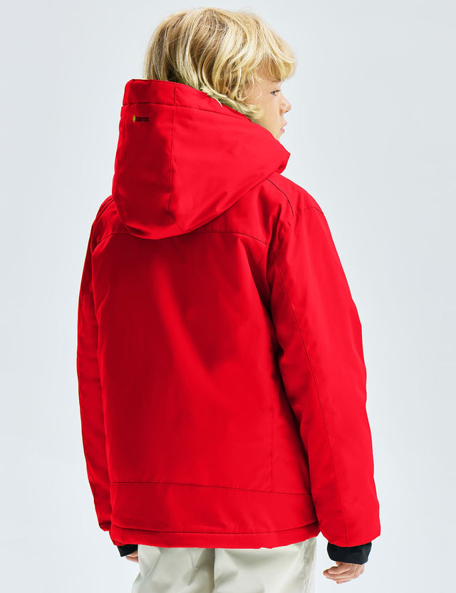 GEMYSE Boy's Waterproof Ski Snow Jacket Hooded Fleece
