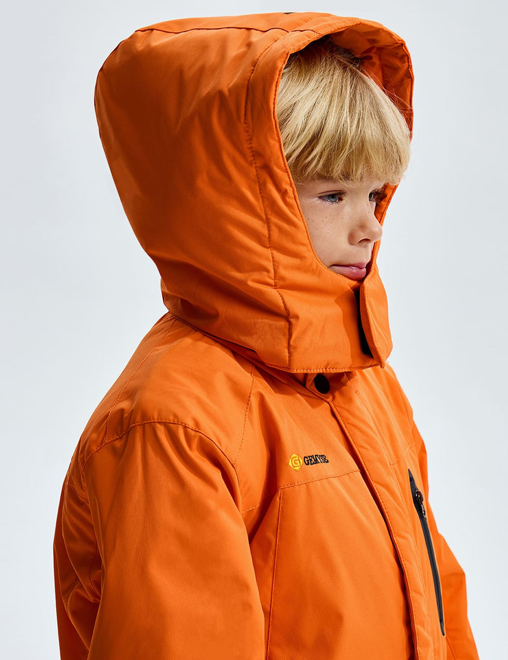 GEMYSE Boy's Waterproof Ski Snow Jacket Hooded Fleece Lined Windproof Winter Jacket