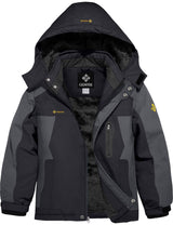 GEMYSE Boy's Waterproof Ski Snow Jacket Hooded Fleece