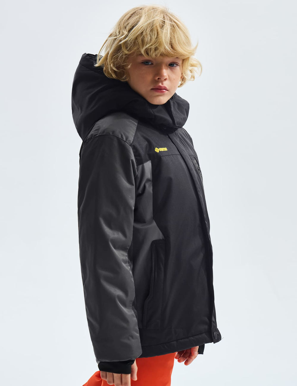 GEMYSE Boy's Waterproof Ski Snow Jacket Hooded Fleece Lined Windproof Winter Jacket