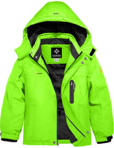 GEMYSE Boy's Waterproof Ski Snow Jacket Hooded Fleece