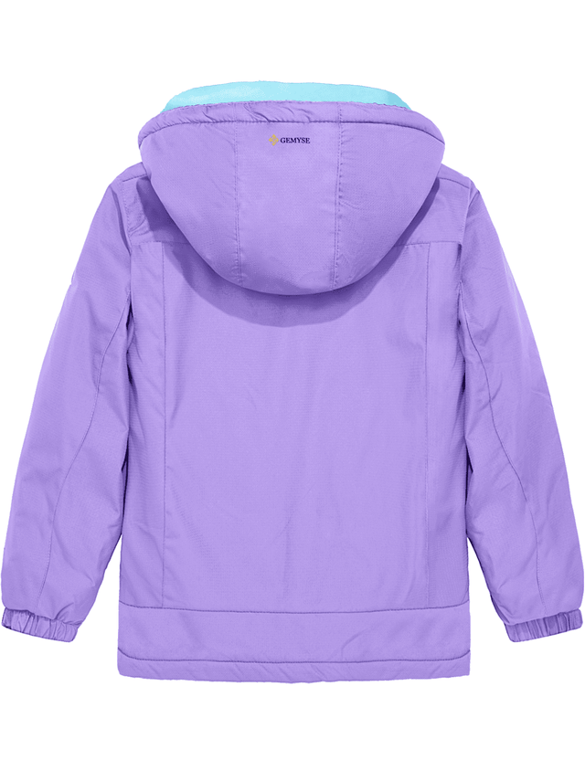 GEMYSE Girl's Waterproof Ski Snow Jacket Hooded Fleece