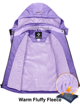GEMYSE Girl's Waterproof Ski Snow Jacket Hooded Fleece