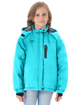 GEMYSE Girl's Waterproof Ski Snow Jacket Hooded Fleece