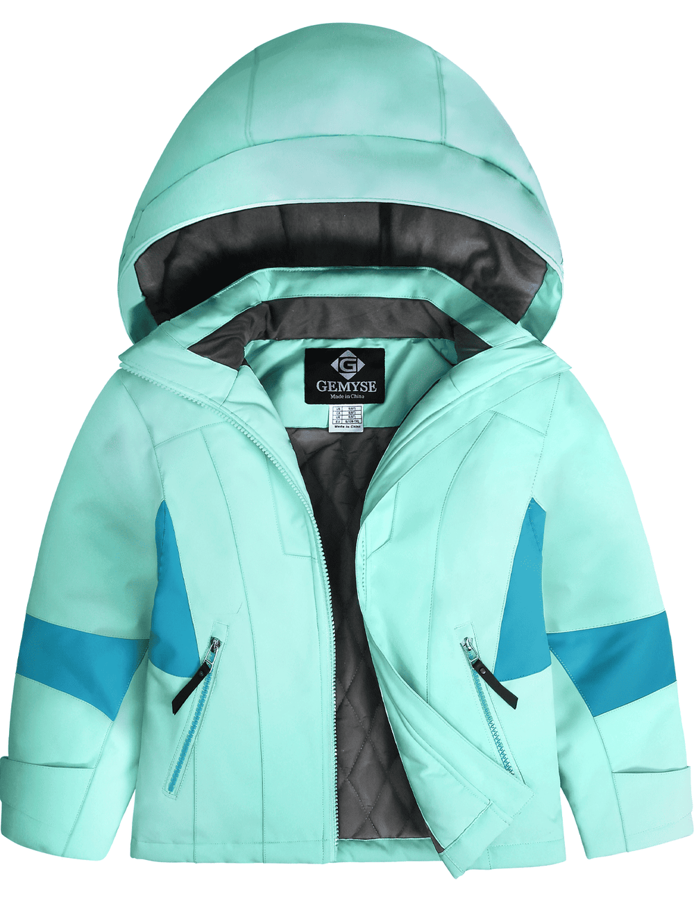 GEMYSE Girls Winter Jackets Waterproof Windpoof Ski Snow Jacket Warm Quilted Coats Kids Outerwear with Hood