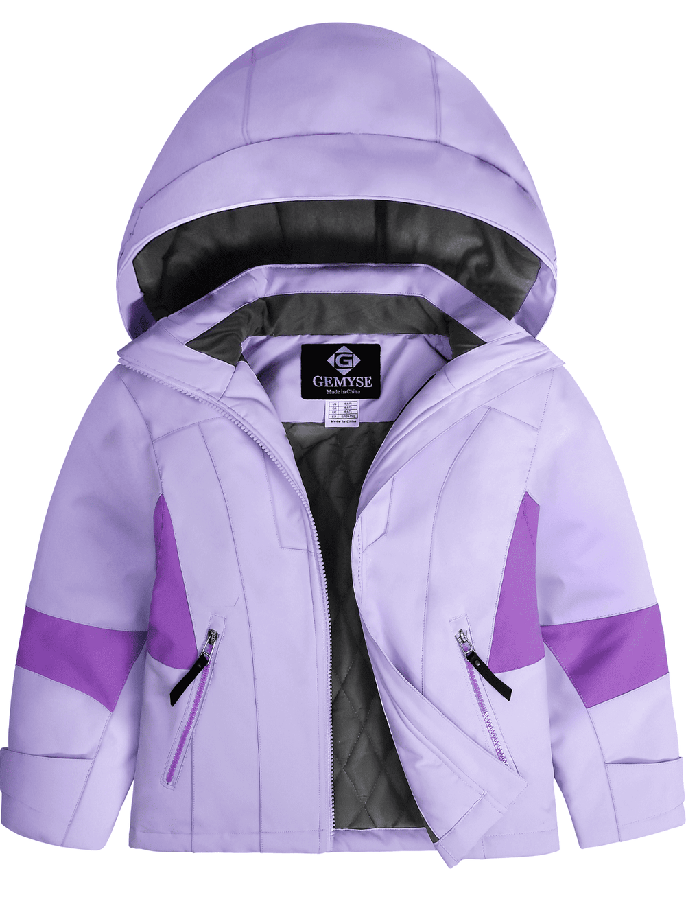 GEMYSE Girls Winter Jackets Waterproof Windpoof Ski Snow Jacket Warm Quilted Coats Kids Outerwear with Hood