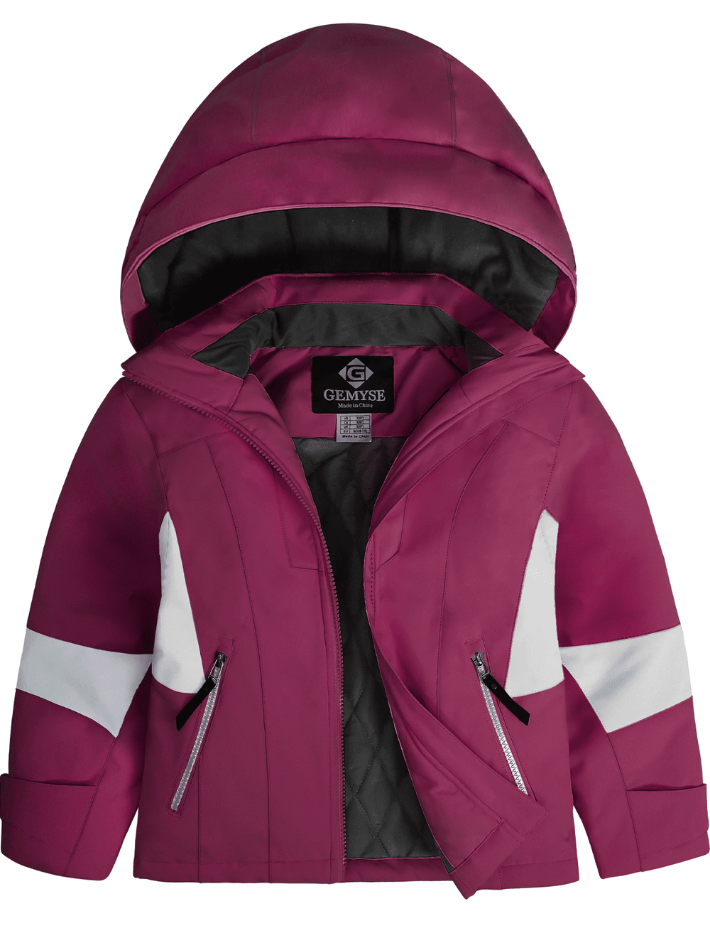 GEMYSE Girls Winter Jackets Waterproof Windpoof Ski Snow Jacket Warm Quilted Coats Kids Outerwear with Hood