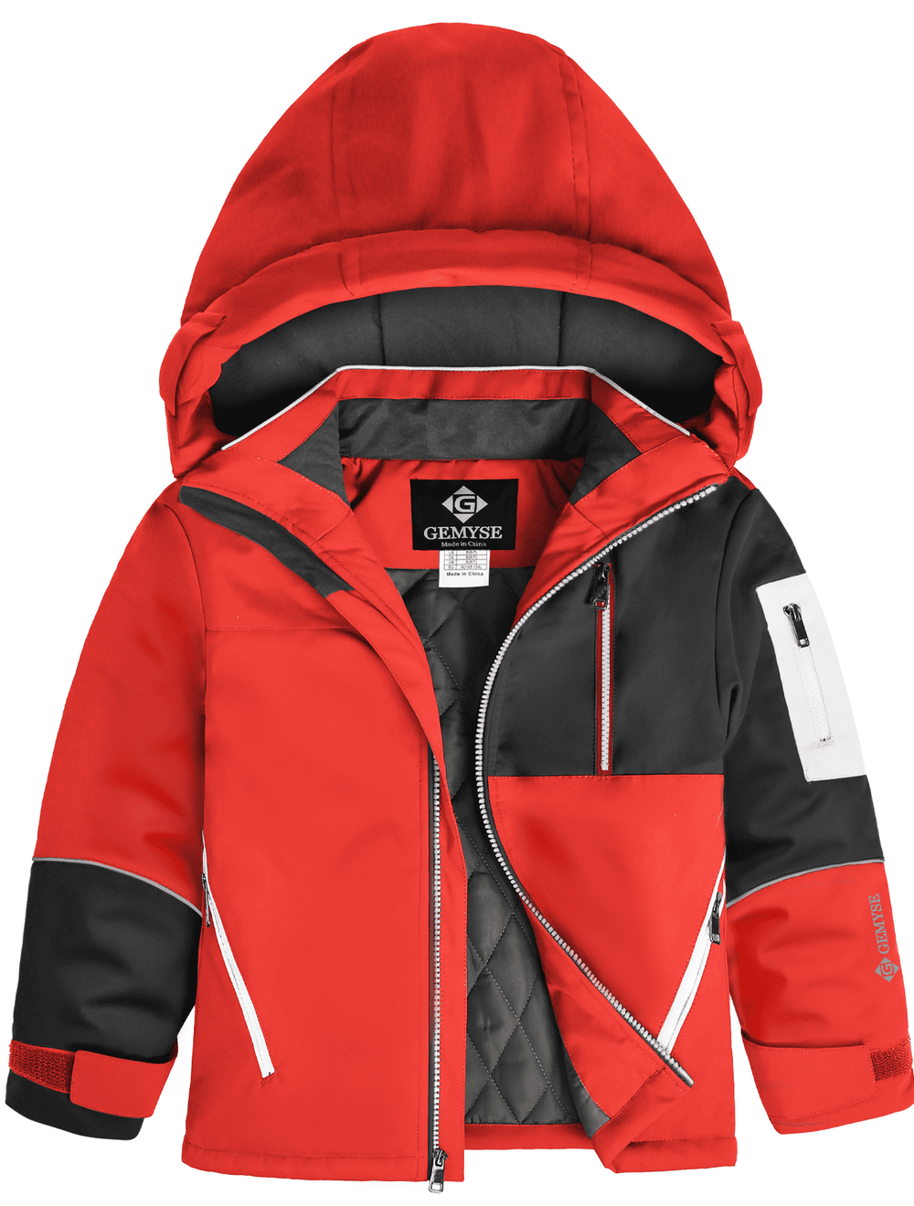 GEMYSE Boys Winter Coat Waterproof Windproof Boys Ski Snow Jacket with Hood Warm Kids Winter Jacket