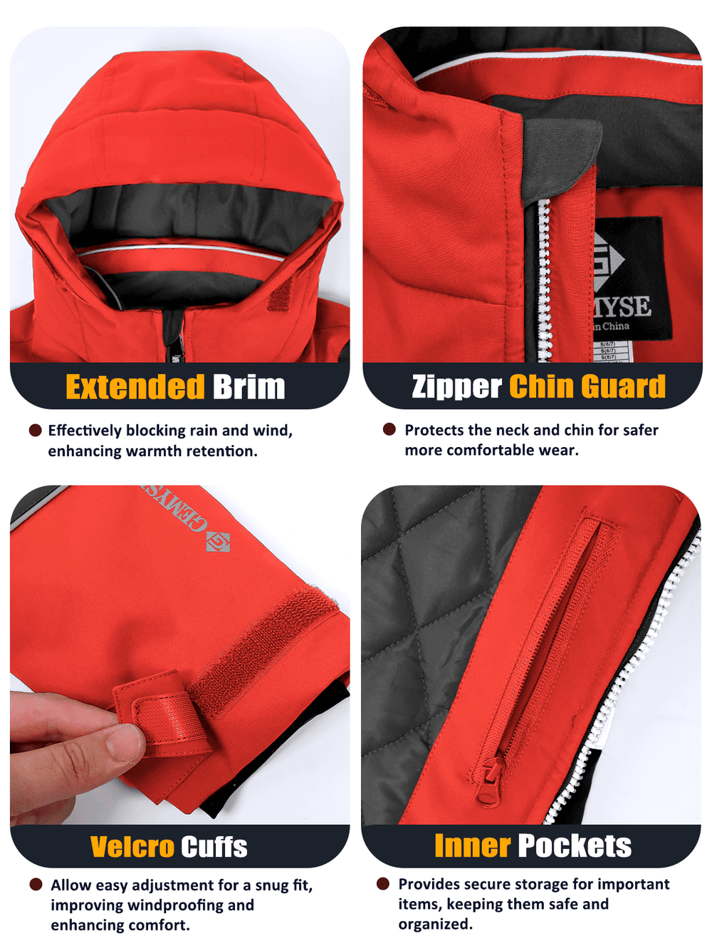 GEMYSE Boys Winter Coat Waterproof Windproof Boys Ski Snow Jacket with Hood Warm Kids Winter Jacket