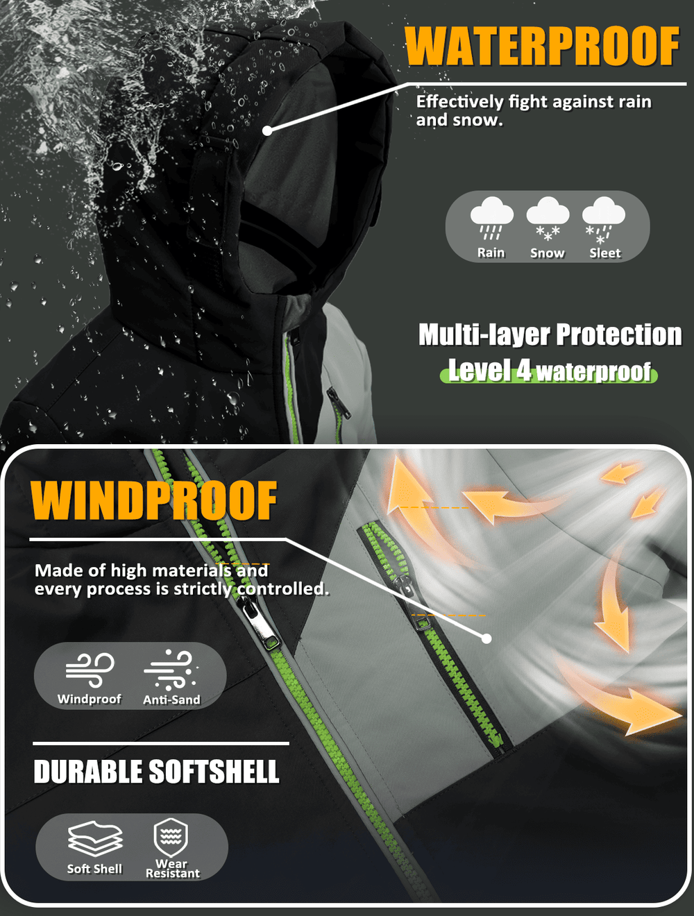 GEMYSE Boys Winter Coat Waterproof Windproof Boys Ski Snow Jacket with Hood Warm Kids Winter Jacket