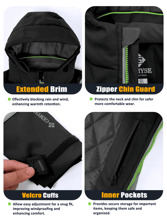 GEMYSE Boys Winter Coat Waterproof Windproof Ski Snow