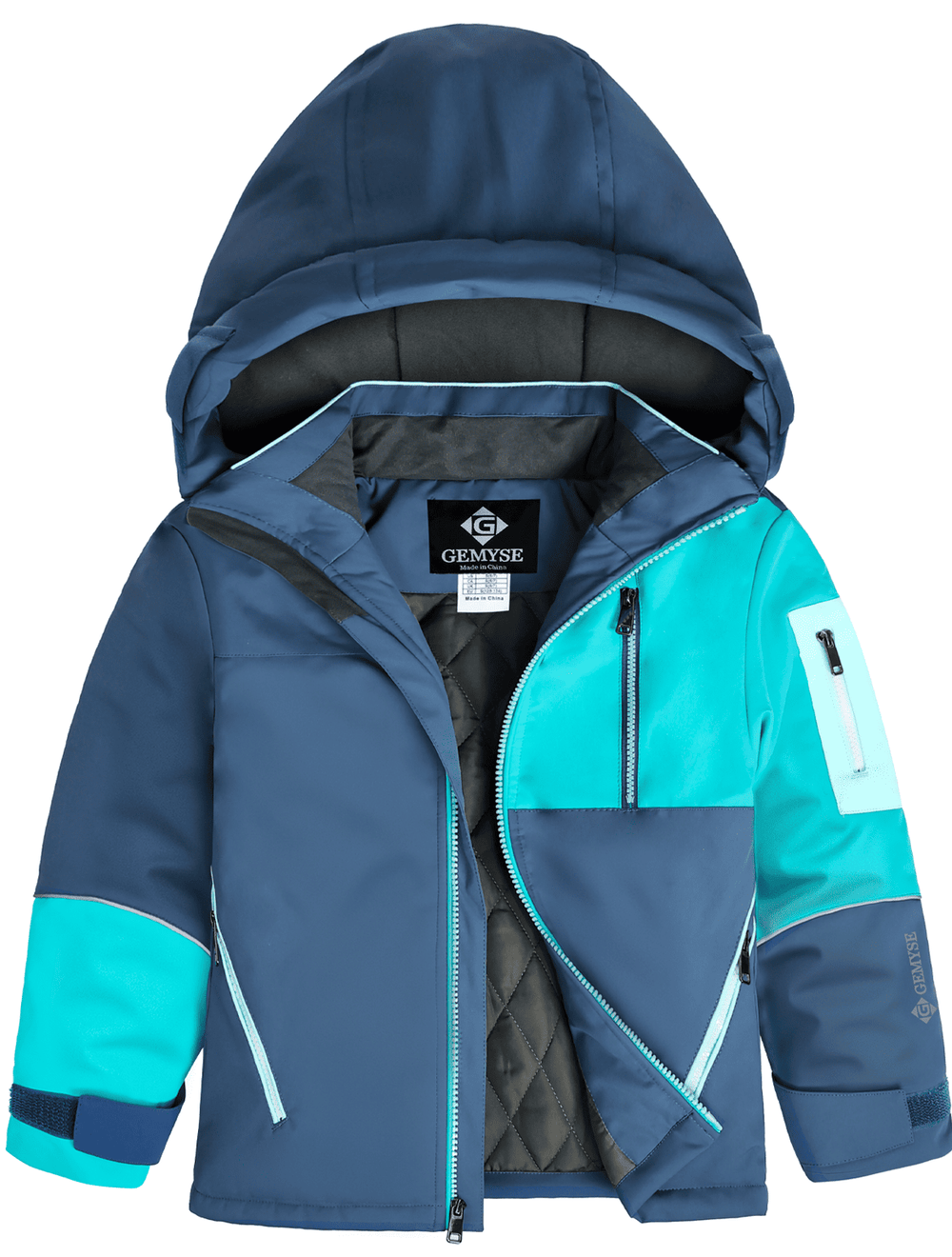 GEMYSE Boys Winter Coat Waterproof Windproof Boys Ski Snow Jacket with Hood Warm Kids Winter Jacket
