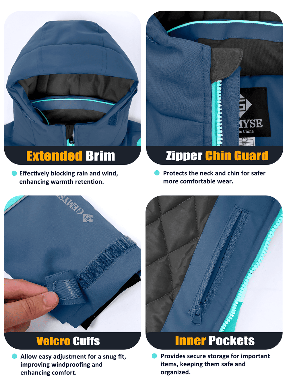 GEMYSE Boys Winter Coat Waterproof Windproof Boys Ski Snow Jacket with Hood Warm Kids Winter Jacket