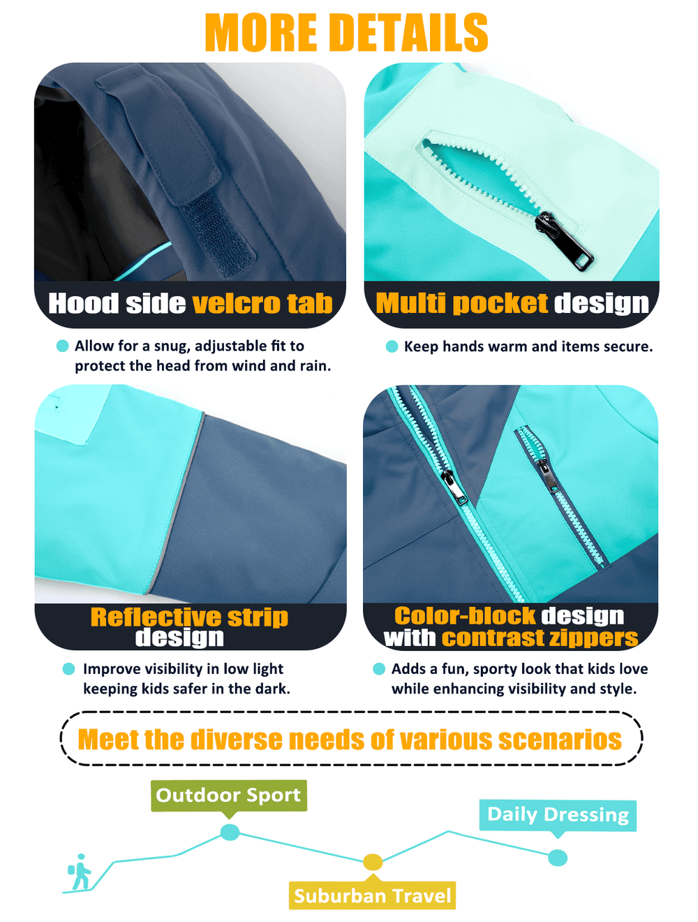 GEMYSE Boys Winter Coat Waterproof Windproof Boys Ski Snow Jacket with Hood Warm Kids Winter Jacket